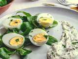 Oeufs durs sauce moutarde aux petits-suisses