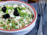 Salade de Boulgour aux petits pois, feta et menthe