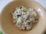 Riz aux courgettes, jambon et fromage ail & fines herbes