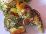 Brochettes de poulet mariné aux herbes