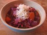 Minestrone d'hiver au chou rouge