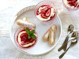 Fraises, menthe et petits-suisses façon tiramisu