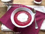 Gaspacho de betterave, chantilly au concombre