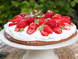 Tarte aux fraises chantilly sur sablé breton