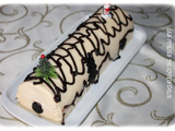 Bûche chocolat blanc insert poires