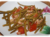 Poêlée haricots, lardons,tomates