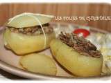 Pommes de terre farcies au confit de canard