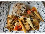 Wok de dinde au curry rouge