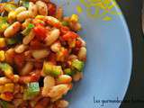 Salade de lingots blanc aux maïs, tomates et poivrons