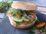 Bagel saumon fumé & crudités