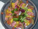 Carpaccio betteraves et saumon fumé aux agrumes