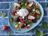 Salade de poulet, épinards, œuf et quinoa