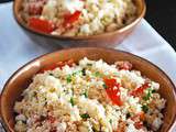 Couscous à la feta de chèvre, tomates et ciboulette