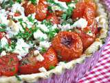 Tarte aux tomates cerises rôties et feta