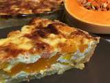 Quiche au butternut, lardons et oignons