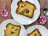 Cake au fromage blanc, banane, amande et chocolat