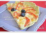 Tarte fine : tomates, mozzarella et basilic