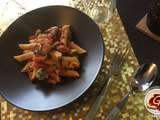 Penne de lentilles corail à la sauce tomate