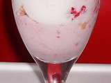 Trifle leger comme un nuage, mousse noix de coco, framboise et sabayon au citron