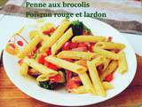 Pene aux brocolis/poivron rouge et lardon