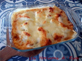 Gratin de poireaux, pommes de terre, cabillaud