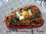 Poivron farci aux légumes et semoule de mil