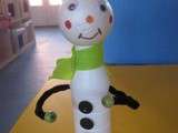 Bonhomme de neige pots de yaourt a boire