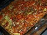 Gratin de pommes de terre, courgettes et tomates sans gluten ni produits laitiers