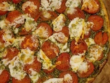 Tarte fine tomates et pesto de basilic