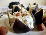 Figues farcies au chevre frais, noisettes et miel