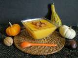 Veloute de courge butternut et croûtons au pain d'epices