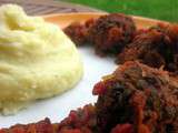 Boulettes de boeuf & lentilles, sauce tomate