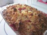 Gâteau crumble aux framboises, pommes & noix de coco