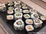 Makis au thon, avocat et pamplemousse