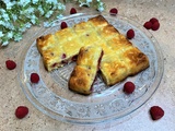 Brownie au chocolat blanc et aux framboises