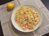 Linguine aux crevettes, mascarpone et citron