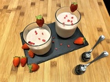 Mousse au chocolat blanc et à la fraise