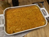 Parmentier de lieu et patates douces au curry