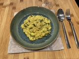 Risotto aux courgettes, lait de coco et curry