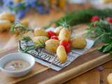 Brochettes de pommes de terre de primeur