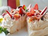 Pavlova Fraises, rhubarbe et son mousseux au citron