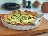 Quiche au thon, petits pois, menthe