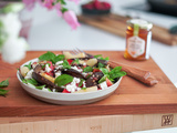 Salade d’aubergines caramélisées au miel et au balsamique