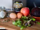 Salade de lentilles et son oeuf coulant