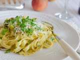 Tagliatelles aux poireaux et pesto