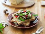 Tartines aux champignons et Grana Padano