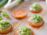 Toast de patate douce et son guacamole à la ciboule