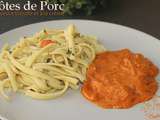 Côtes de porc à la sauce tomate et à la crème fraîche