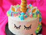 Rainbow cake licorne