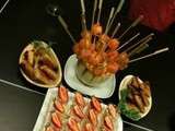 Brochettes de melon/saumon sauce cremee savora